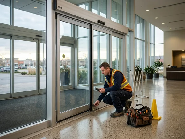 Automatic door safety zone check during a maintenance visit