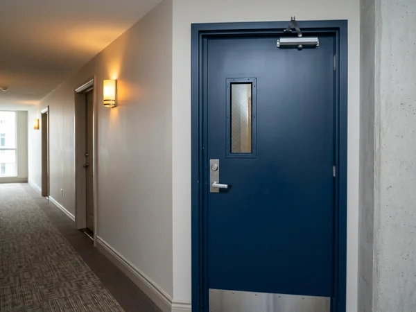 Fire-rated door with fire-rated glazing vision lite