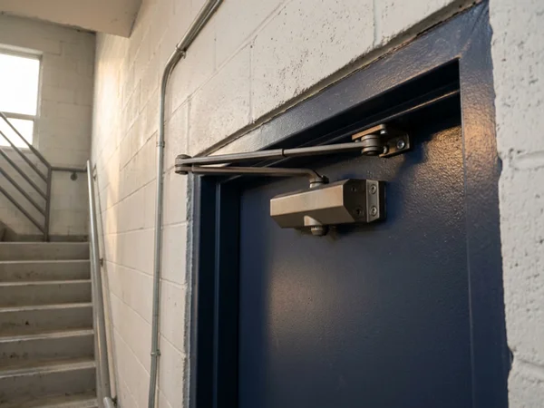 New LCN 4040XP closer with parallel arm on a stairwell door