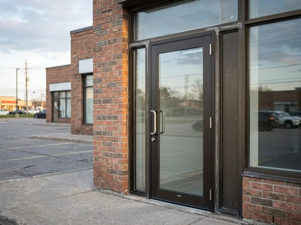 New medium stile door with laminated glass in the original frame