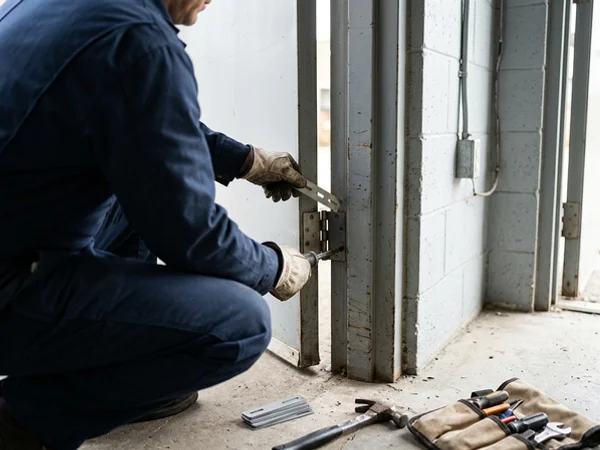 Shimming a hinge jamb to restore door clearances