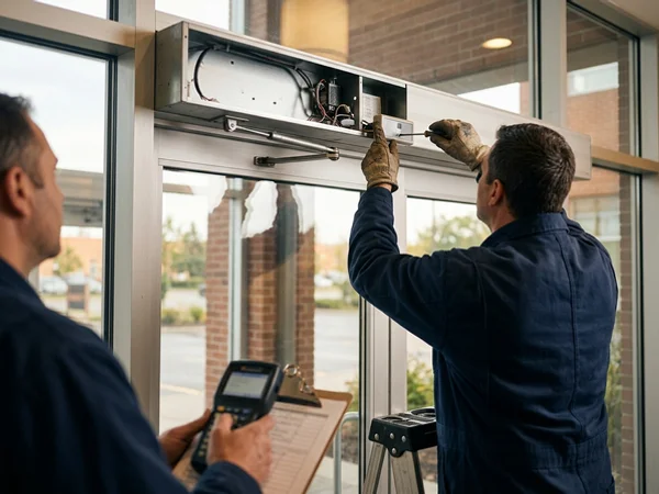 Testing the presence sensor safety zone on an automatic swing door